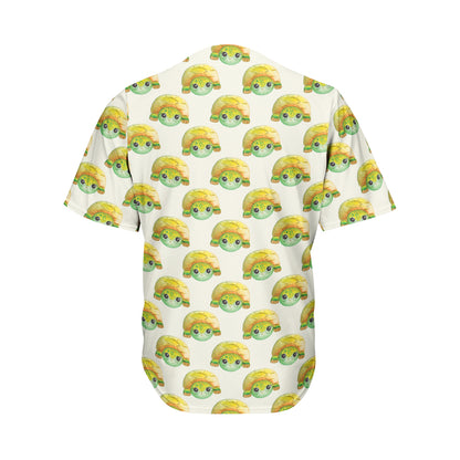 Watercolor Turtle Pattern Print Men's Baseball Jersey