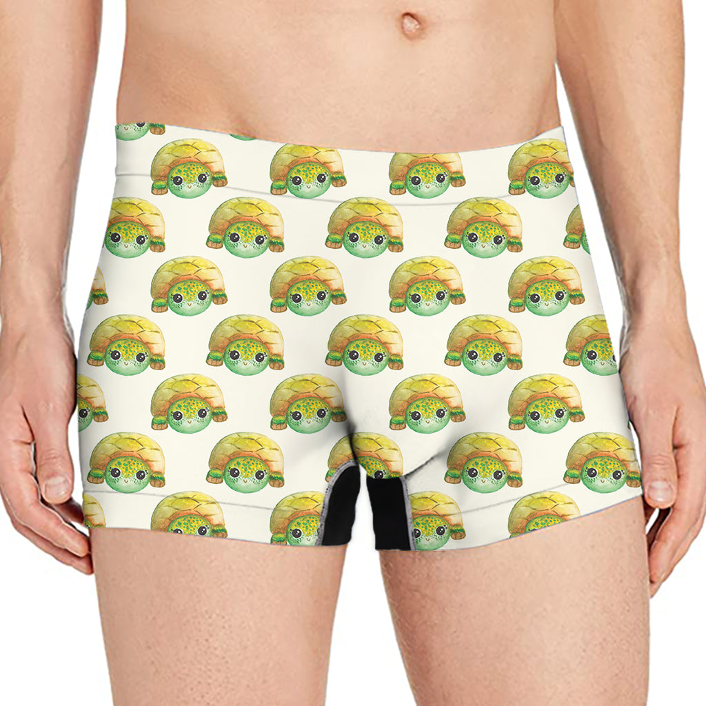 Watercolor Turtle Pattern Print Men's Boxer Briefs