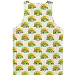 Watercolor Turtle Pattern Print Men's Tank Top