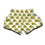 Watercolor Turtle Pattern Print Muay Thai Boxing Shorts