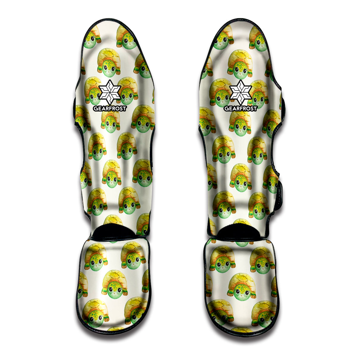 Watercolor Turtle Pattern Print Muay Thai Shin Guard