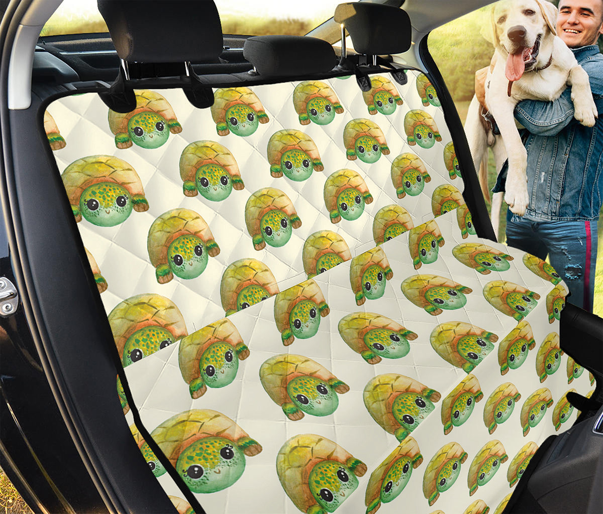 Watercolor Turtle Pattern Print Pet Car Back Seat Cover