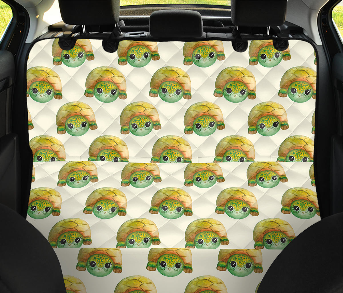 Watercolor Turtle Pattern Print Pet Car Back Seat Cover
