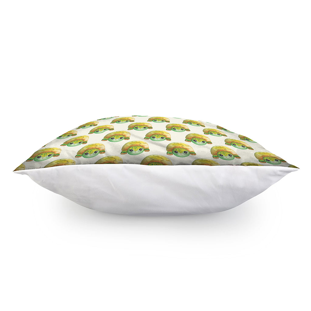 Watercolor Turtle Pattern Print Pillow Cover