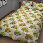 Watercolor Turtle Pattern Print Quilt Bed Set