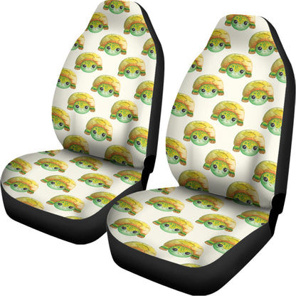 Watercolor Turtle Pattern Print Universal Fit Car Seat Covers