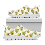 Watercolor Turtle Pattern Print White Sneakers