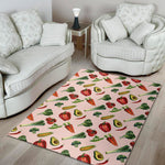 Watercolor Vegan Pattern Print Area Rug