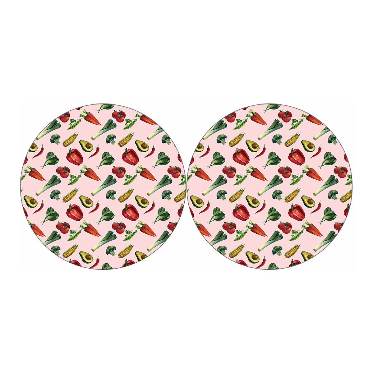 Watercolor Vegan Pattern Print Car Coasters