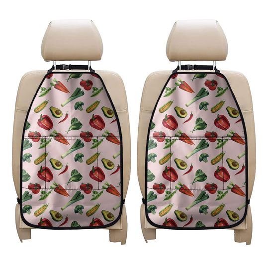 Watercolor Vegan Pattern Print Car Seat Organizers