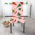 Watercolor Vegan Pattern Print Dining Chair Slipcover