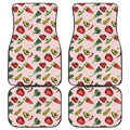 Watercolor Vegan Pattern Print Front and Back Car Floor Mats