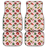 Watercolor Vegan Pattern Print Front and Back Car Floor Mats