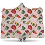 Watercolor Vegan Pattern Print Hooded Blanket