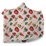 Watercolor Vegan Pattern Print Hooded Blanket