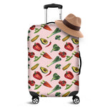 Watercolor Vegan Pattern Print Luggage Cover