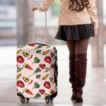 Watercolor Vegan Pattern Print Luggage Cover