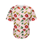 Watercolor Vegan Pattern Print Men's Baseball Jersey