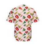 Watercolor Vegan Pattern Print Men's Baseball Jersey