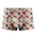 Watercolor Vegan Pattern Print Men's Boxer Briefs