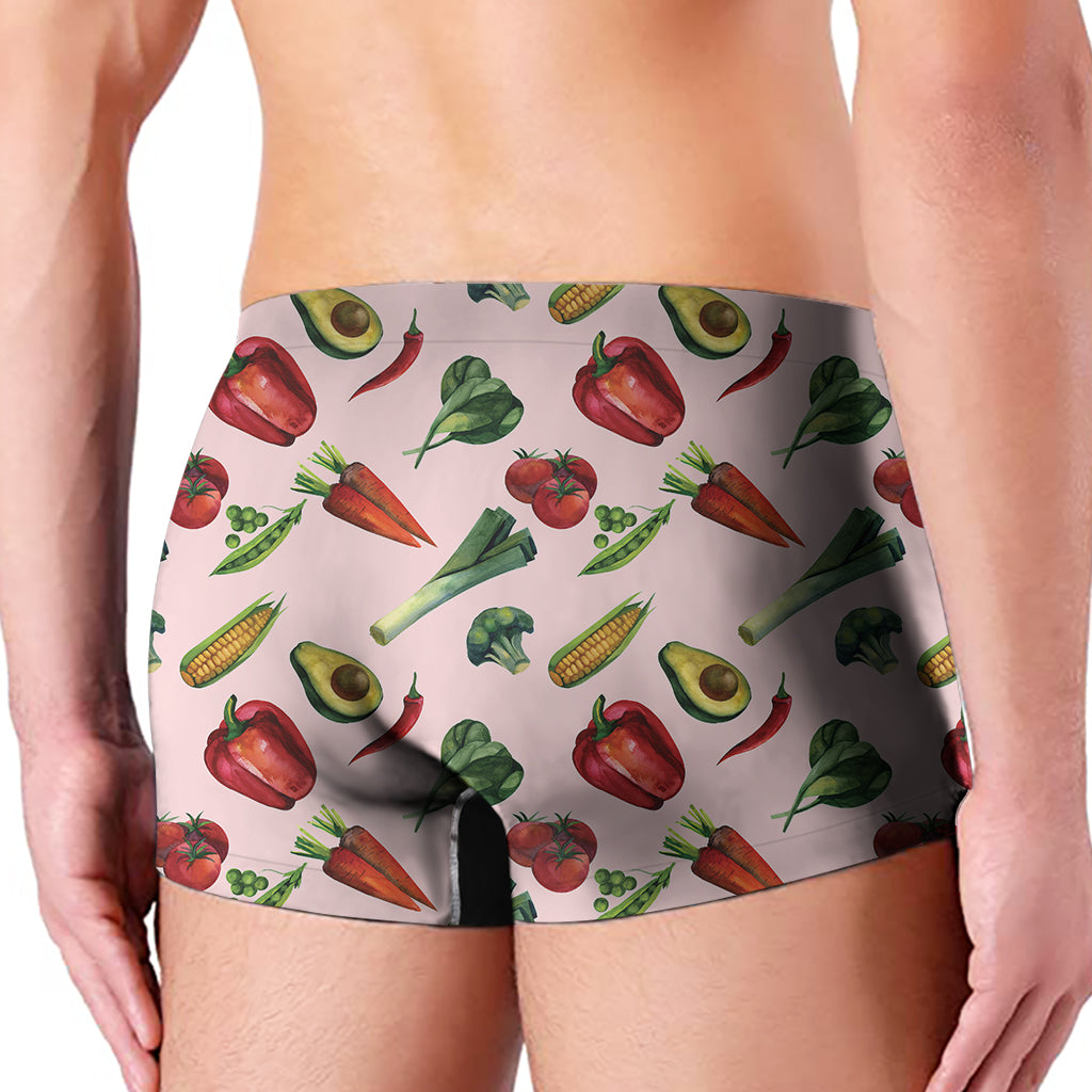 Watercolor Vegan Pattern Print Men's Boxer Briefs