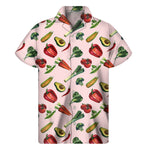 Watercolor Vegan Pattern Print Men's Short Sleeve Shirt