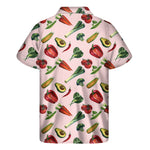 Watercolor Vegan Pattern Print Men's Short Sleeve Shirt