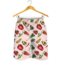 Watercolor Vegan Pattern Print Men's Shorts