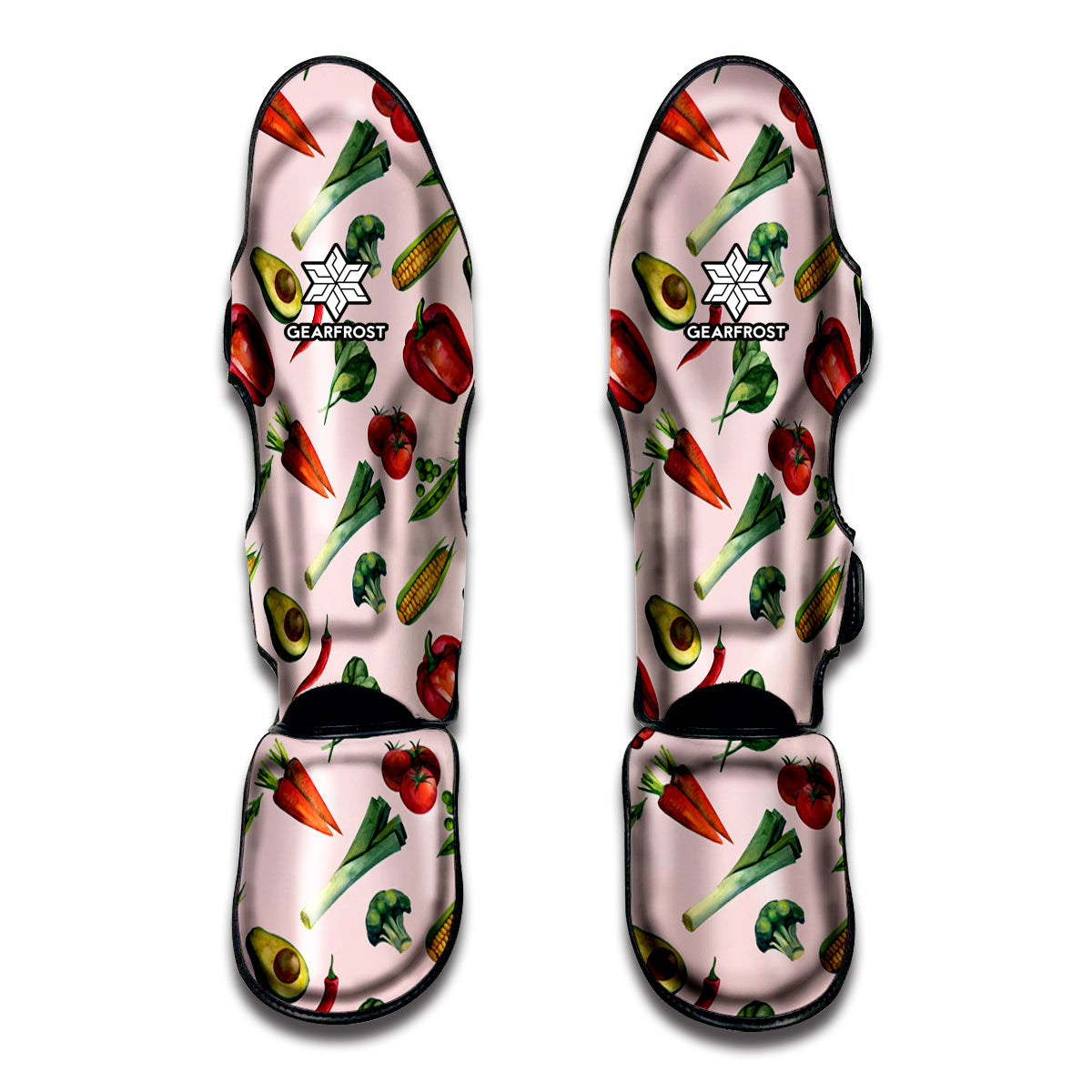 Watercolor Vegan Pattern Print Muay Thai Shin Guard