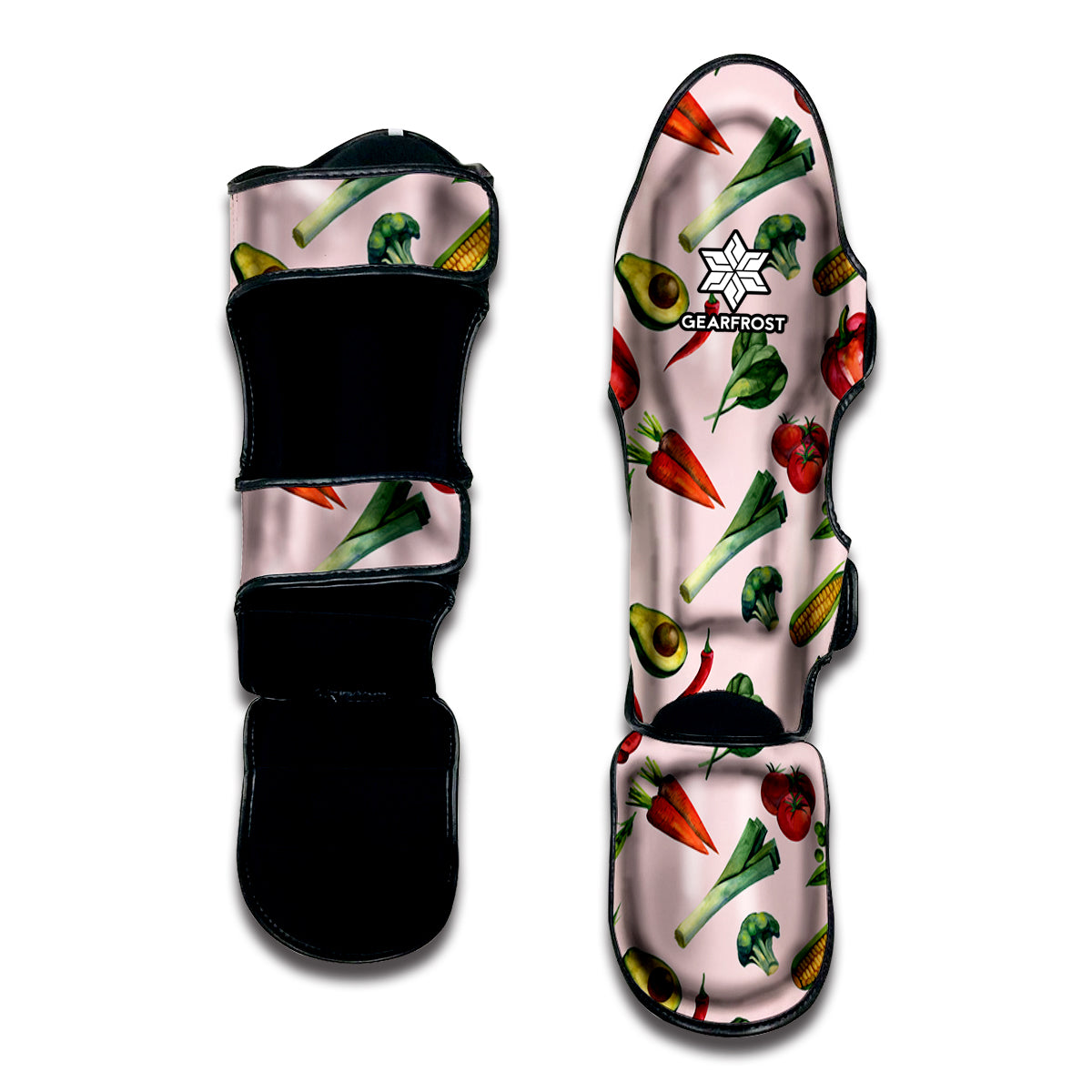 Watercolor Vegan Pattern Print Muay Thai Shin Guard