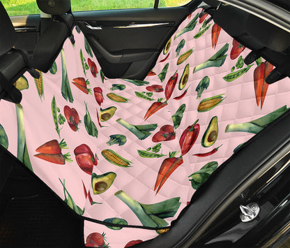 Watercolor Vegan Pattern Print Pet Car Back Seat Cover