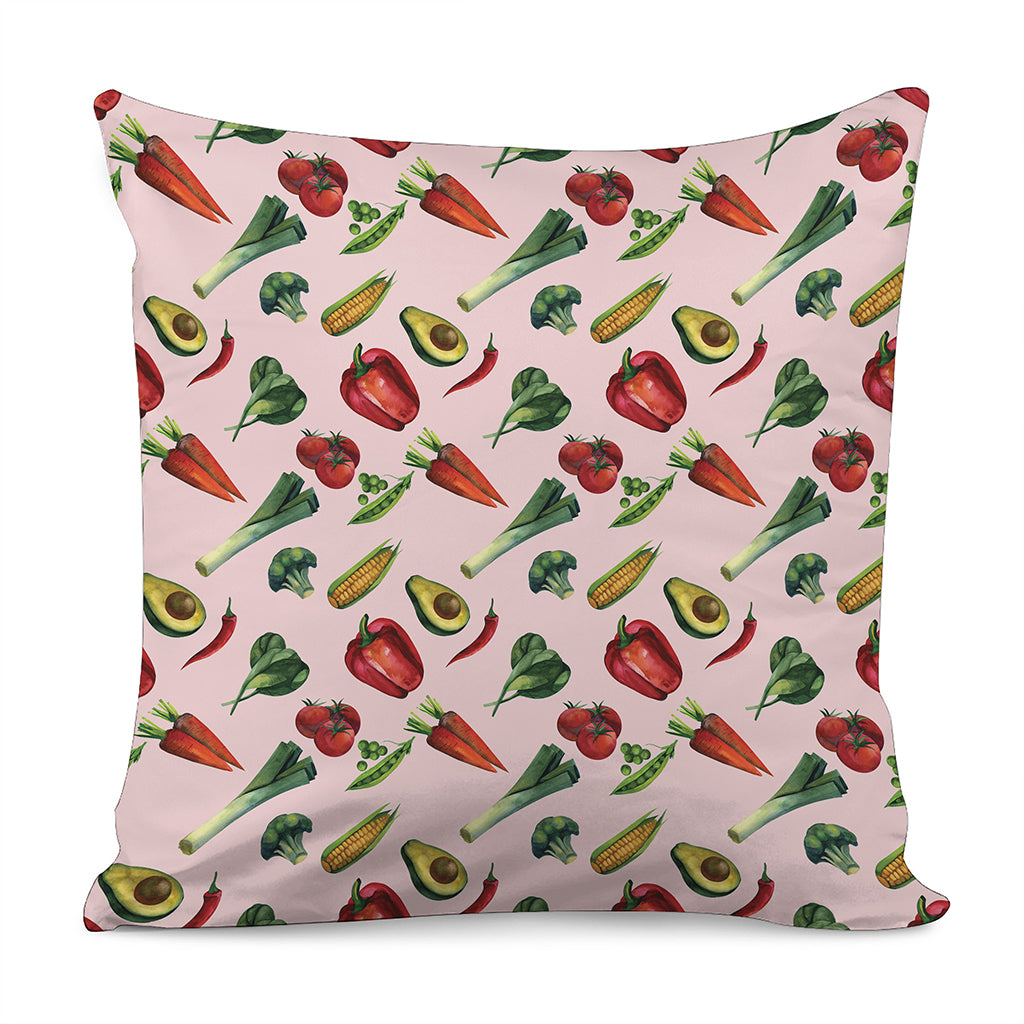 Watercolor Vegan Pattern Print Pillow Cover