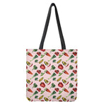 Watercolor Vegan Pattern Print Tote Bag