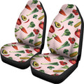 Watercolor Vegan Pattern Print Universal Fit Car Seat Covers