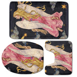 Watercolor Virgo Zodiac Sign Print 3 Piece Bath Mat Set