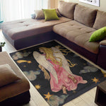 Watercolor Virgo Zodiac Sign Print Area Rug
