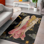 Watercolor Virgo Zodiac Sign Print Area Rug