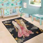 Watercolor Virgo Zodiac Sign Print Area Rug