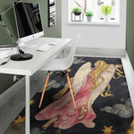 Watercolor Virgo Zodiac Sign Print Area Rug