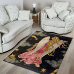 Watercolor Virgo Zodiac Sign Print Area Rug