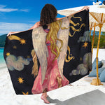 Watercolor Virgo Zodiac Sign Print Beach Sarong Wrap