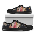 Watercolor Virgo Zodiac Sign Print Black Low Top Sneakers
