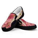 Watercolor Virgo Zodiac Sign Print Black Slip On Shoes