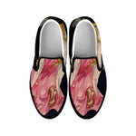 Watercolor Virgo Zodiac Sign Print Black Slip On Shoes
