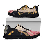 Watercolor Virgo Zodiac Sign Print Black Sneakers