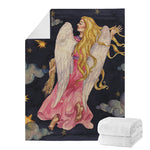 Watercolor Virgo Zodiac Sign Print Blanket