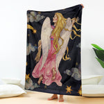 Watercolor Virgo Zodiac Sign Print Blanket