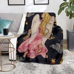 Watercolor Virgo Zodiac Sign Print Blanket