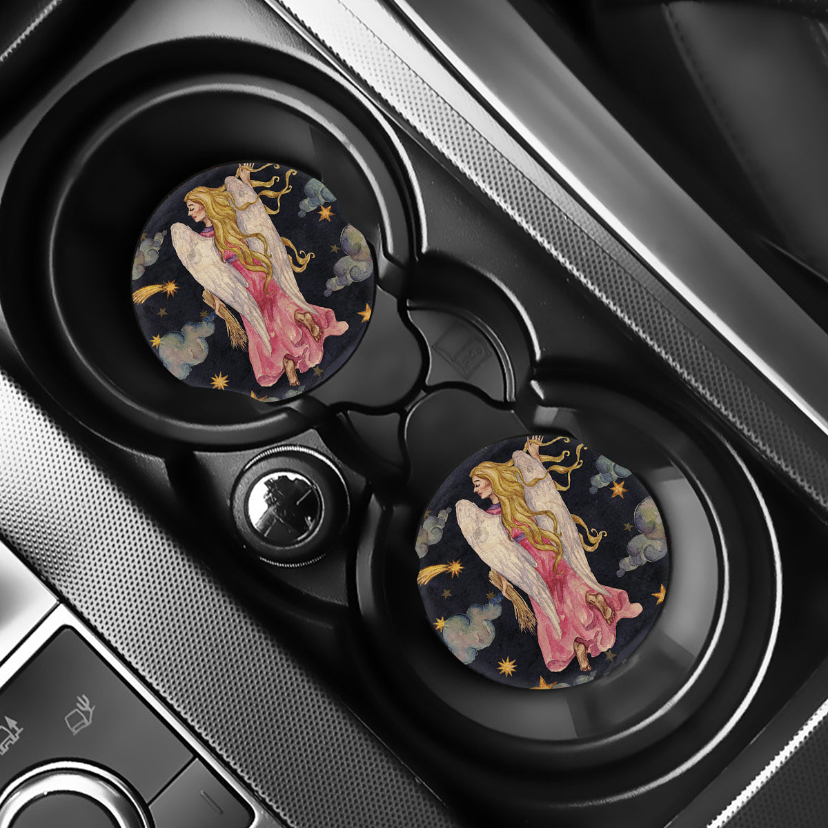 Watercolor Virgo Zodiac Sign Print Car Coasters
