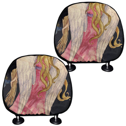 Watercolor Virgo Zodiac Sign Print Car Headrest Covers